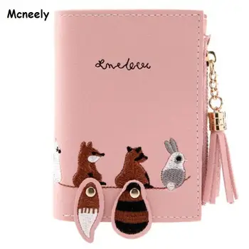 

Mcneely Cute Girl Mini Wallet Fashion Short Women Purse New Design Zipper PU Leather Ladies Students Card Holder Carteras