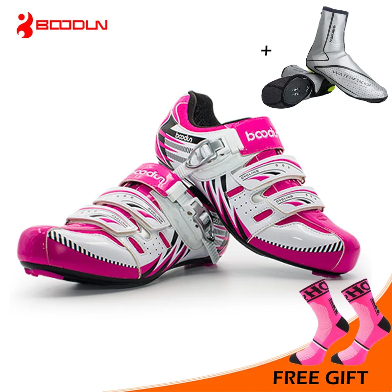 

BOODUN Women Road Cycling Shoes Breathable Ultralight Bicycle Shoes Wear-resistance Bike Shoes Auto lock Cycling Shoes Sapatos