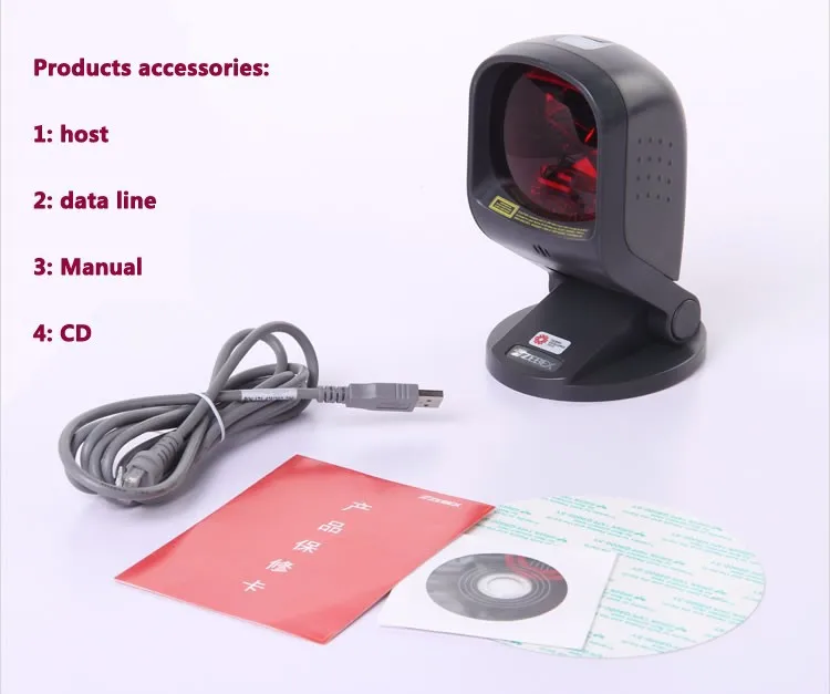 Zebex Z-6170 Hands-Free Laser Omnidirectional Barcode Scanner Desktop Bar Code Reader Five scan directions 20 lines portable printer scanner