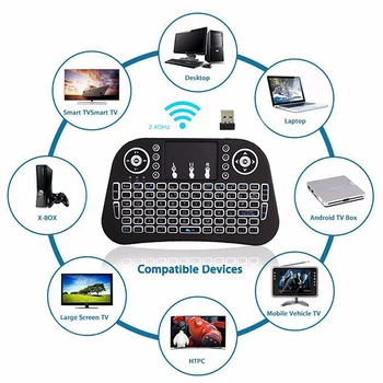

i10 2.4 G Mini keyboard touch wireless keyboard fly mouse Colorful lights With touchpad backlight for Android TV Set-Top Gaming