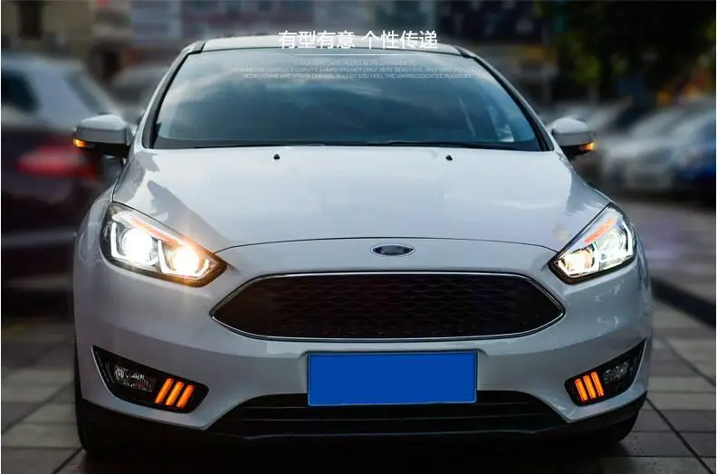 Hireno фары для- Ford Focus фар автомобиля сборки светодиодный DRL ангел объектив двойной луч ксеноновые 2 шт