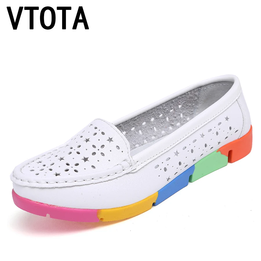 

VTOTA Women Flat Shoes Woman Slip On Shoes For Women White Summer Shoes Zapatillas Mujer Casual Loafters Ballet Flats Womens F95