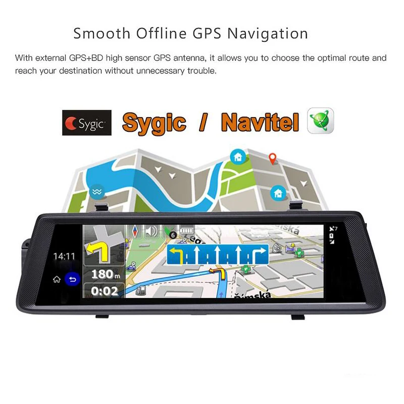 Автомобильный видеорегистратор зеркало заднего вида 10 дюймов IPS Android 3G GPS