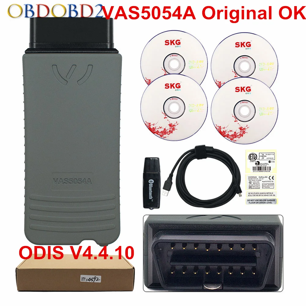 DHL бесплатно VAS5054 ODIS V4.4.10 OKI полный чип диагностический кабель VAS 5054A оригинальный
