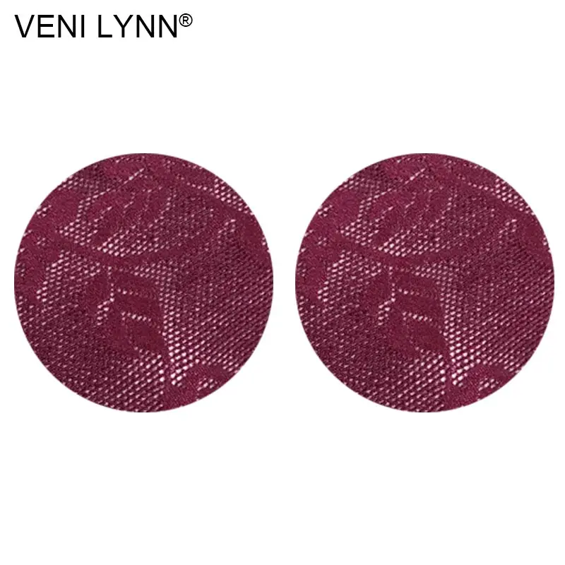 VENI LYNN 4 пары кружевные фиолетовые Одноразовые наклейки на соски со звездами