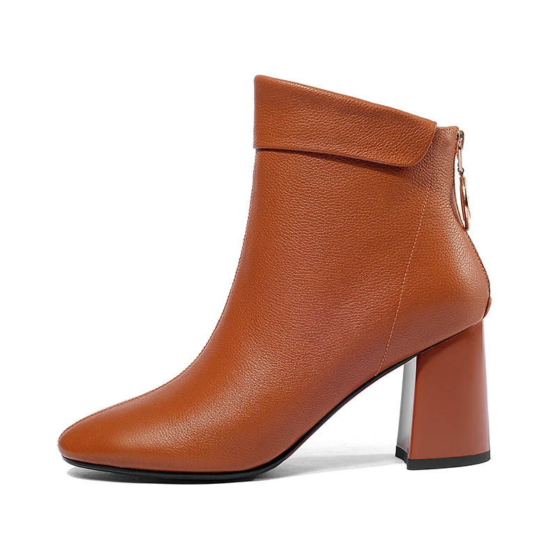 stivale quadrata caramello in nero pelle vera alto donna Wetkiss primavera 2019 stivaletti donna scarpe punta tacco Zip colore nuovo donna nero 7fFwqgY