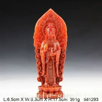 

christmas Chinese Buddhism Artificial shoushan stone carved Kwan-Yin bodhisattva statue halloween