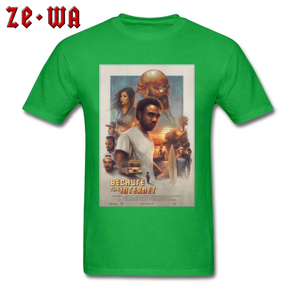 Childish Gambino Movie Poster 4995 Casual Tops & Tees for Men Pure Cotton Summer Autumn O-Neck T-shirts Group T Shirt Newest Childish Gambino Movie Poster 4995 green