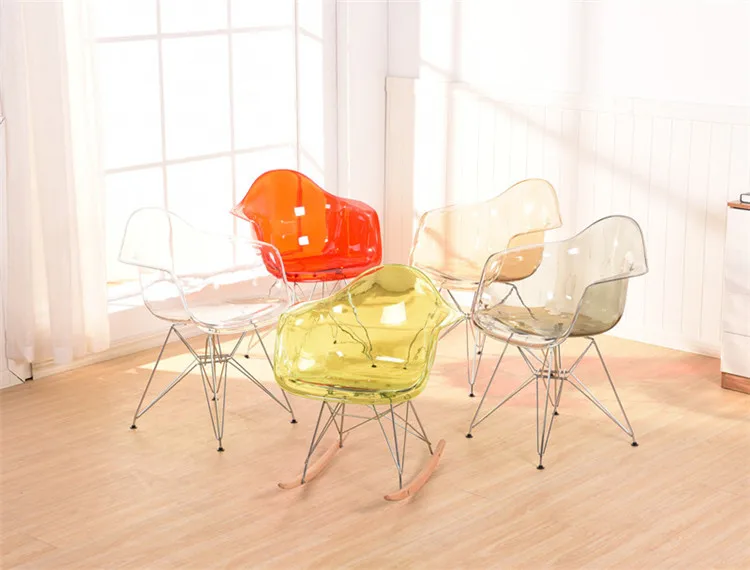 29%Simple Modern Home Back Dining Chair Plastic Chair Transparent Backrest Lounge Chair Meeting Office Coffee Shop