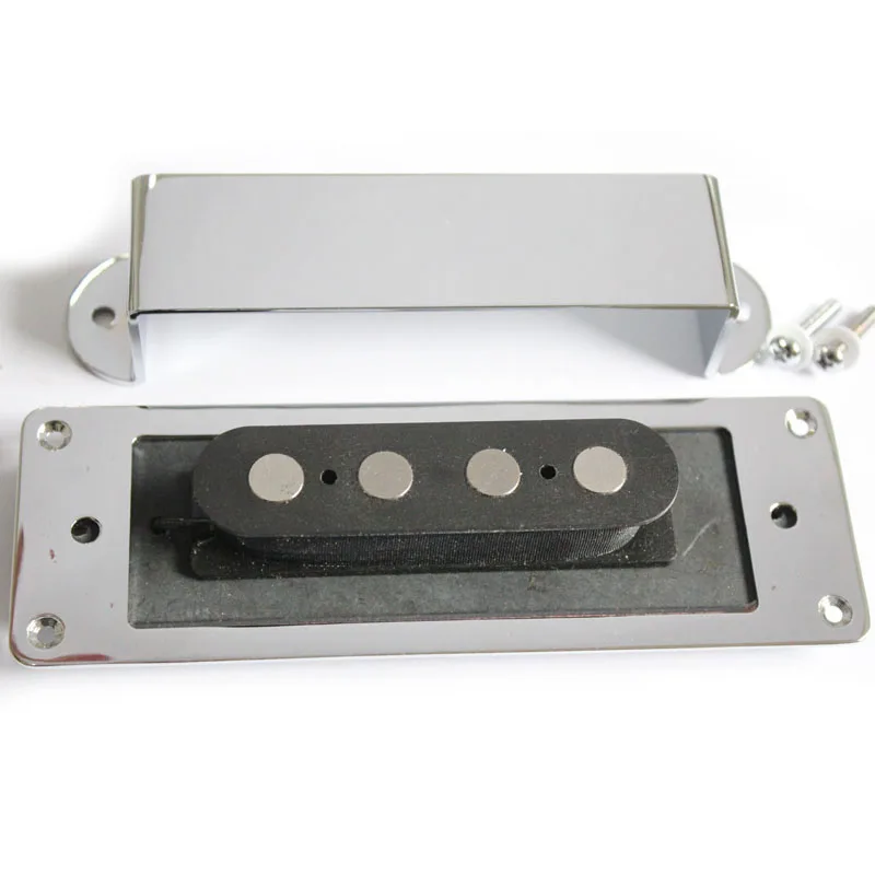 

BASS GUITAR CHROME BRIDGE PICKUP RING COVER ASSEMBLY PARTS