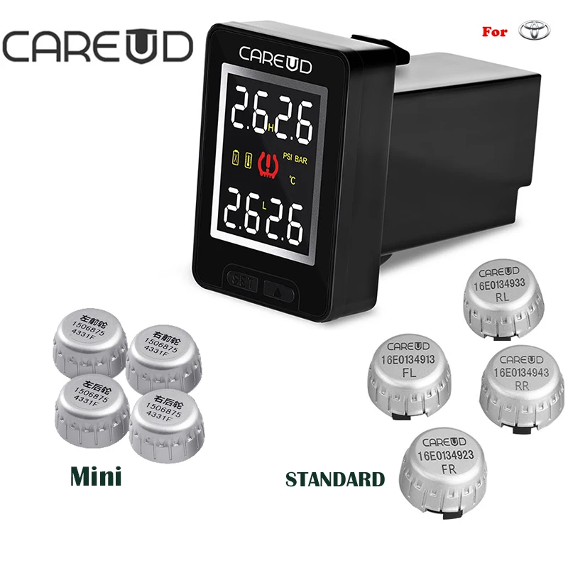 CAREUD TPMS U912 для Тойота шин монитор давления 4 мини стандартный внешний датчик s Автомобильная электроника датчик давления в шинах Система