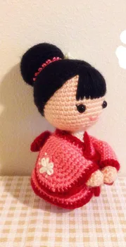 

crochet toys amigurumi handmade rattles Janpan style girl doll model number SY117