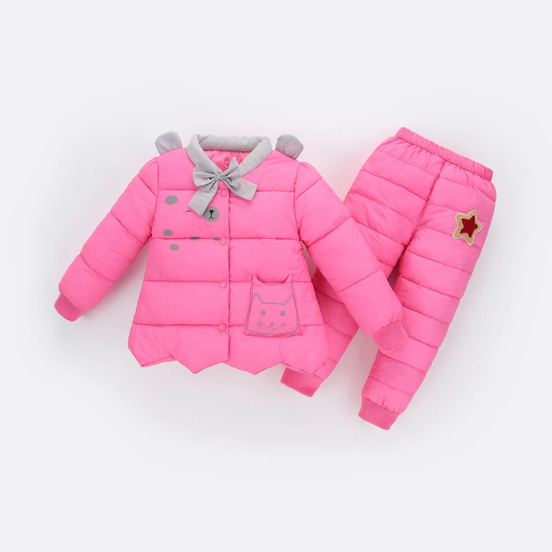 

BibiCola girls clothing sets winter cartoon thicken down&parkas girls casual warm sports outfits toddler girls brand outerwear