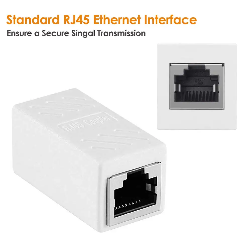 RJ45 муфта Ethernet встроенный разъем Вилки для Cat5 Cat5e Cat6e Cat7 кабель (1 упаковка белый)| |