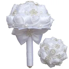 WifeLaI- Белый Свадебные цветы Букеты де mariage Bling Diamond Свадебные букеты жемчужные цветы buque de noiva w2058