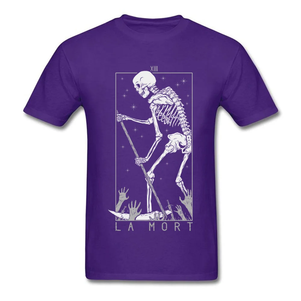 Prevalent La Mort Casual Short Sleeve Tshirts Summer/Autumn Round Collar 100% Cotton Tops Shirts for Male Tees Europe La Mort purple