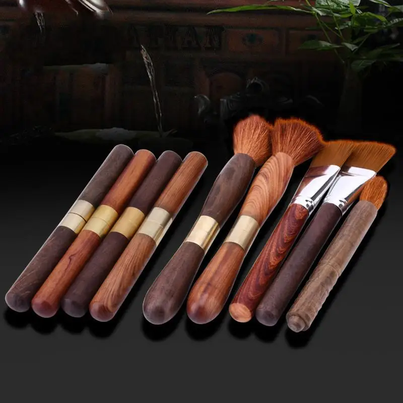 

Kitchen Teaware Stainless steel red sandalwood handle pu 'er Tea Needles Cutters brush set