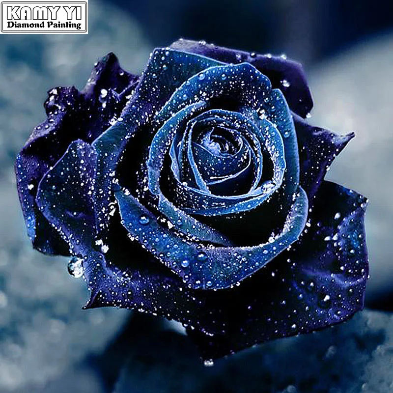 

5D DIY Diamond paining mosaic diamond embroidery Blue rose embroidered Cross Stitch Home decoration Gift