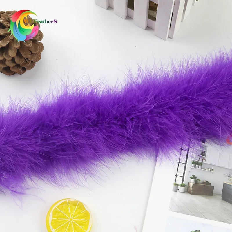48-50 г 2 метра/шт пушистые перья Боа супер качество красочные боа из пера индейки вечерние/Карнавальные костюмы/рождественские украшения - Цвет: 50g Purple