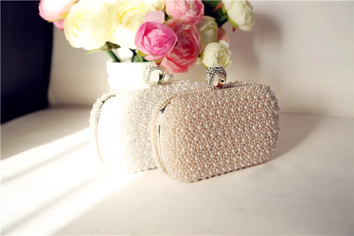 2021 Handmade Pearl bag Evening Bag Fashion mini Clutch Weeding Party Bridal bag women shoulder bag Wedding  MN1137