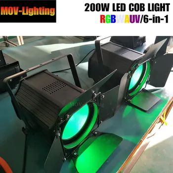 

2pcs/lot free shipping LED Par COB 200W RGBW+uv 6in1 Aluminum Housing Quad DMX512 Stage Light