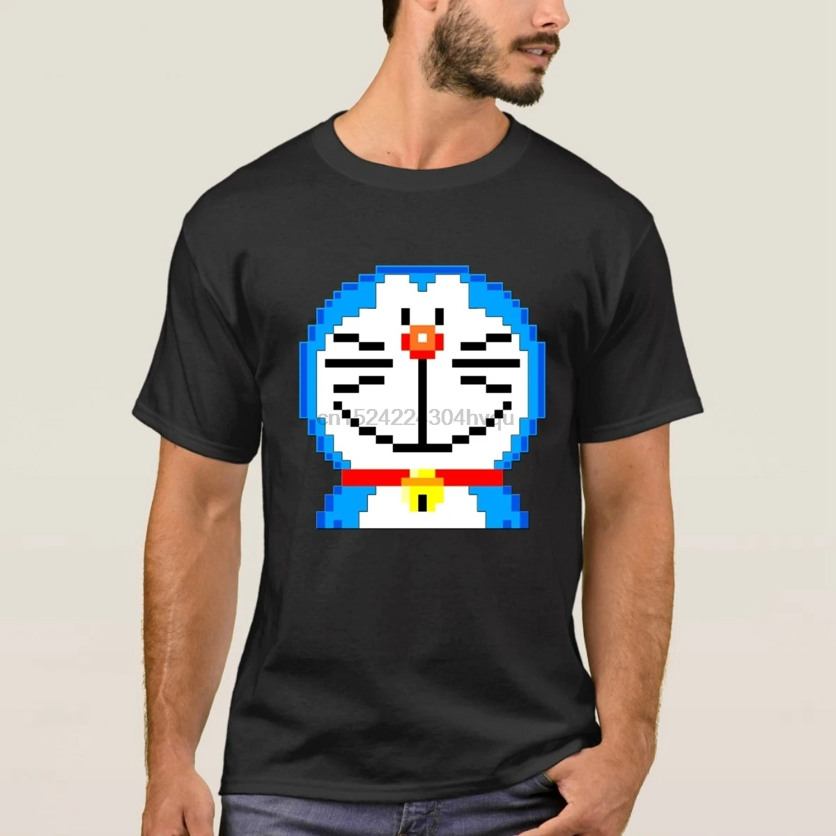 Модная спортивная Хлопковая мужская и женская футболка Doraemon с коротким рукавом |