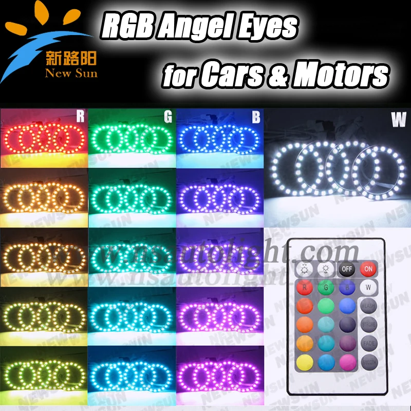 

New arrival led ring light RGB led angel eyes for Mazda/Toyota/Infiniti 72mm 75mm full circle color changing angel eyes