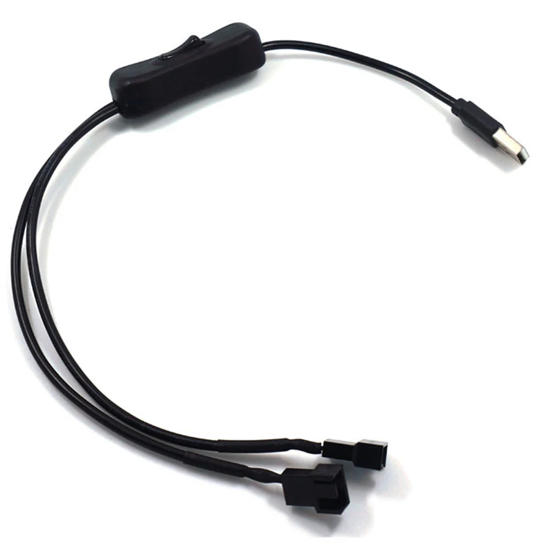 2 Way 4 Pin Computer PC Fan Power Cable Connector Adapter Connect 4 Pin Fan To USB Adapter Cables 5V 40cm