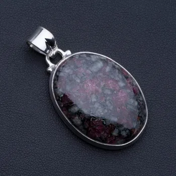 

Natural Ruby Zoisite Punk Style 925 Sterling Silver Pendant 2" P0626