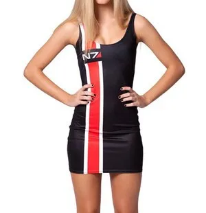 

Fashion Women summer new casual dress galaxy digital print women sexy dress bodycon Slim round neck black N7 redstripe dress HOT
