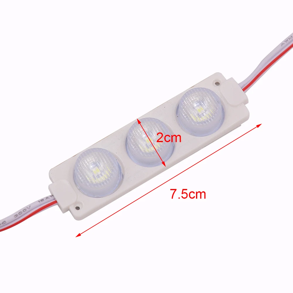 DC12V 20Pcs 3W LED Module with Injection lens SMD2835 3LEDs/pc Advertisement Design Led Lighting Module High Bright Modules