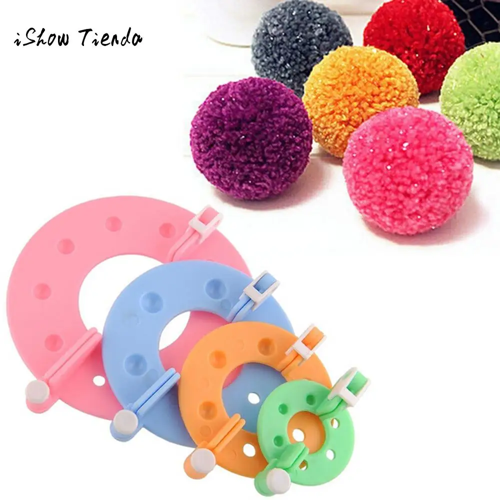 New 4 Sizes DIY Pompom Maker Fluff Ball Weaver Needle Craft Knitting