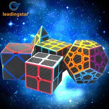 Leadingstar 2nd and 3rd Pyraminx Pyramid Megaminx Skewb Carbon Fiber Sticker Speed Magic Cube Puzzle Toy for Intelligence zk30