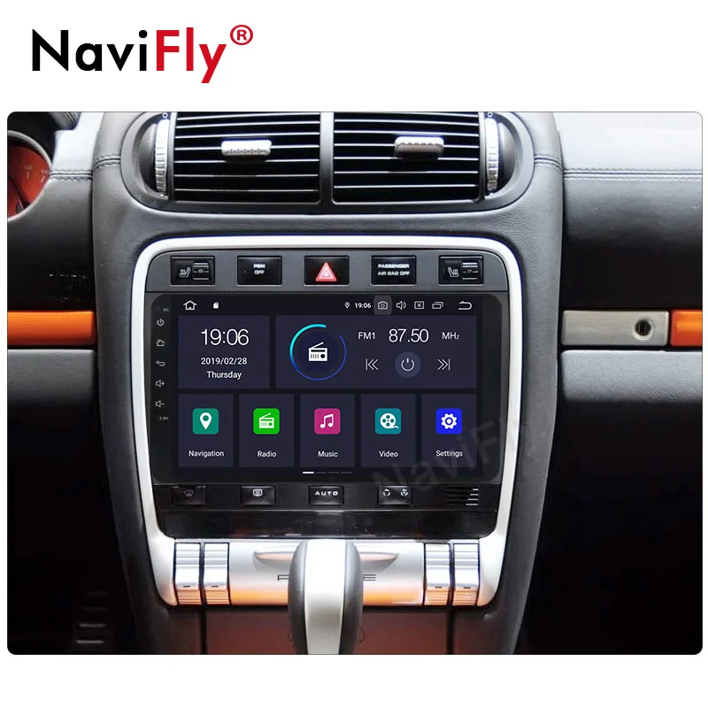 NaviFly Android9.0 ips DSP USB SD CD воспроизведение автомобиля gps FM радио кассеты для Porsche Cayenne 2003-2010 поддержка RDS OBD2 4G wifi