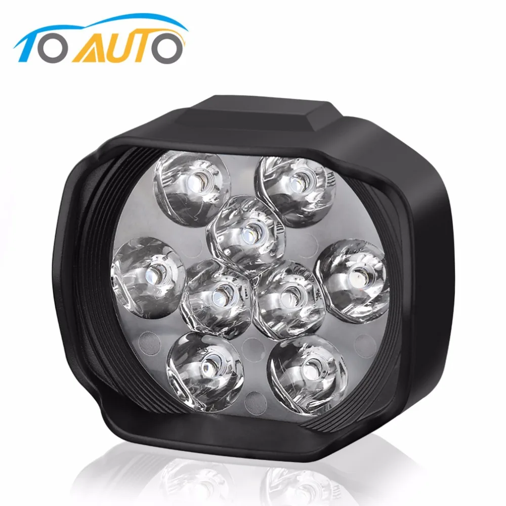 

27W 2500Lm 6000K Led Spotlight Headlight Motorcycle Motorbike Scooters DRL Fog Assist Lamp Working Spot Head Light Switch
