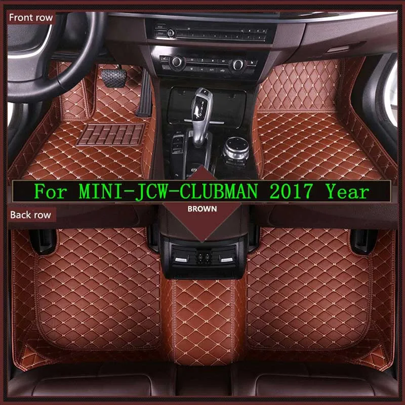 

New 3D Leather Car Floor Mats For MINI-JCW-CLUBMAN 2017 Custom Auto Foot Pad Automobile Carpet Cover Waterproof Mat