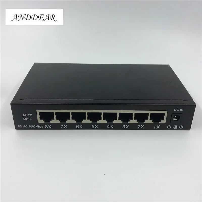 OEM Nieuwe модель 8 портовый металлический корпус гигабитный коммутатор для рабочего