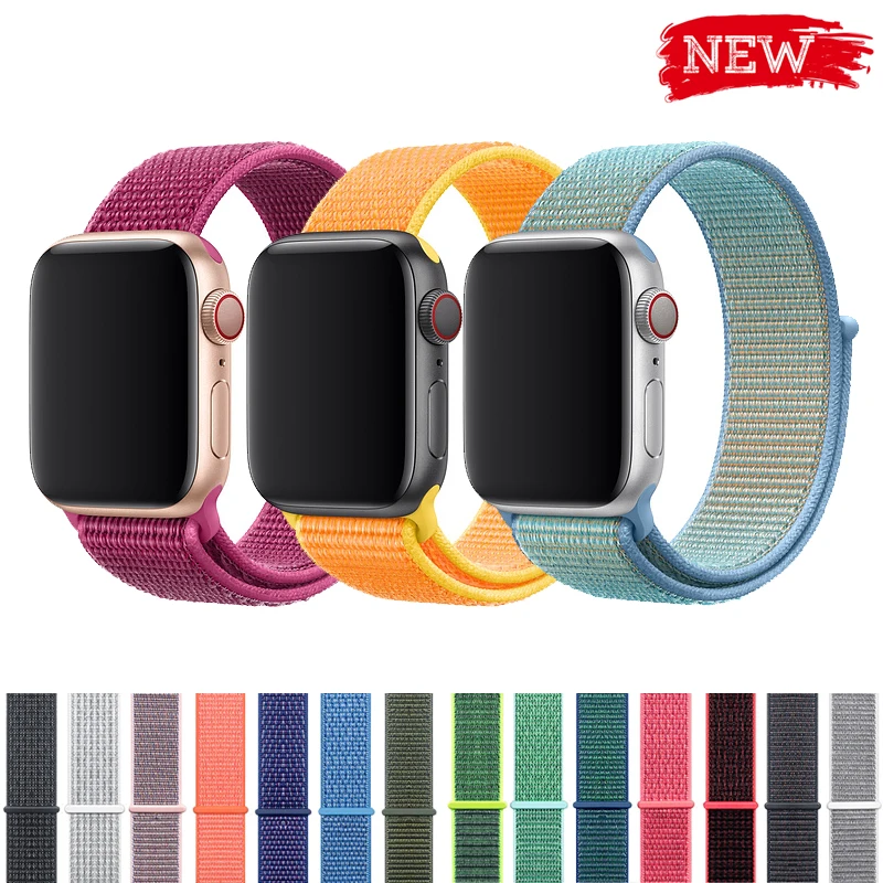 

Soft Lightweight Breathable Nylon Sport WatchBand for Apple Watch 4 Series 3/2/1 Strap Wristband 38mm 42mm 40mm 44mm watchband