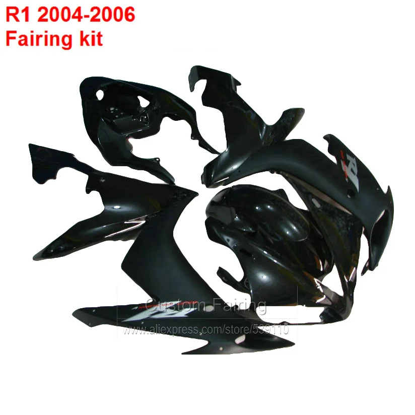 R1 Обтекатели для Yamaha YZF R1 2004 2005 2006(Glossy black) YZF-R1 комплект обтекателей инъекции Формованных XL59