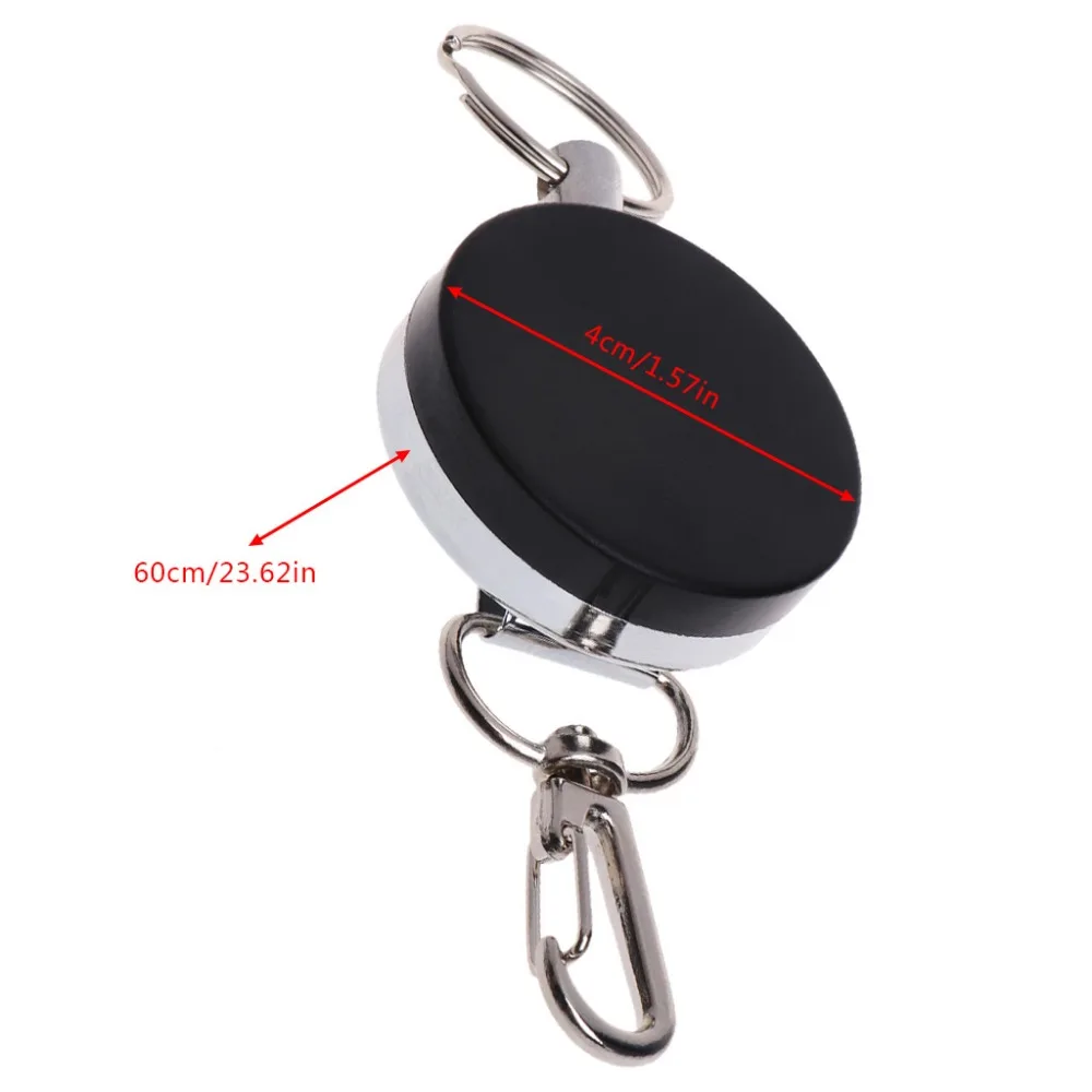 Fly Fishing Zinger Retractor Retractable Reel Badge Holder Steel Cord Recoil Stopper Extractor Kayak Tools Holders