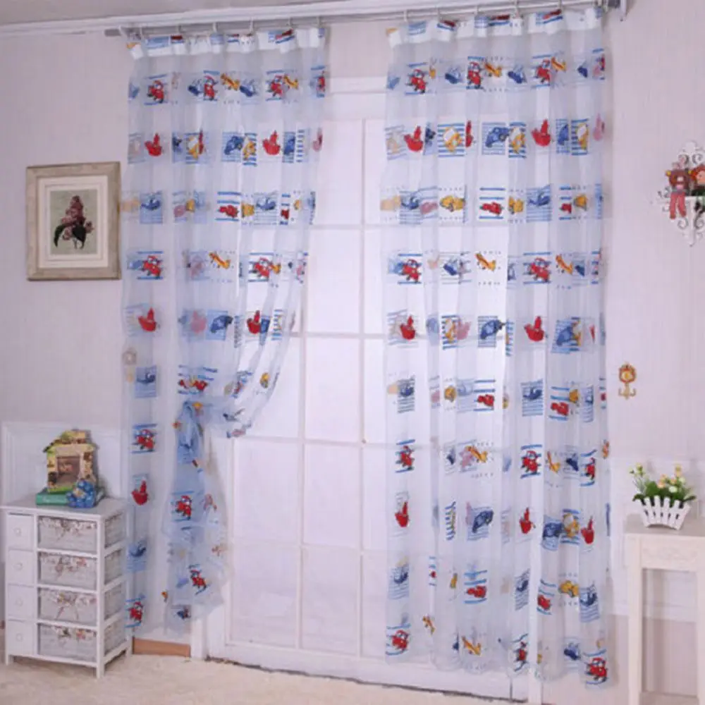Cartoon Curtains Kids Living Room Baby Home Decoration Finished Printed