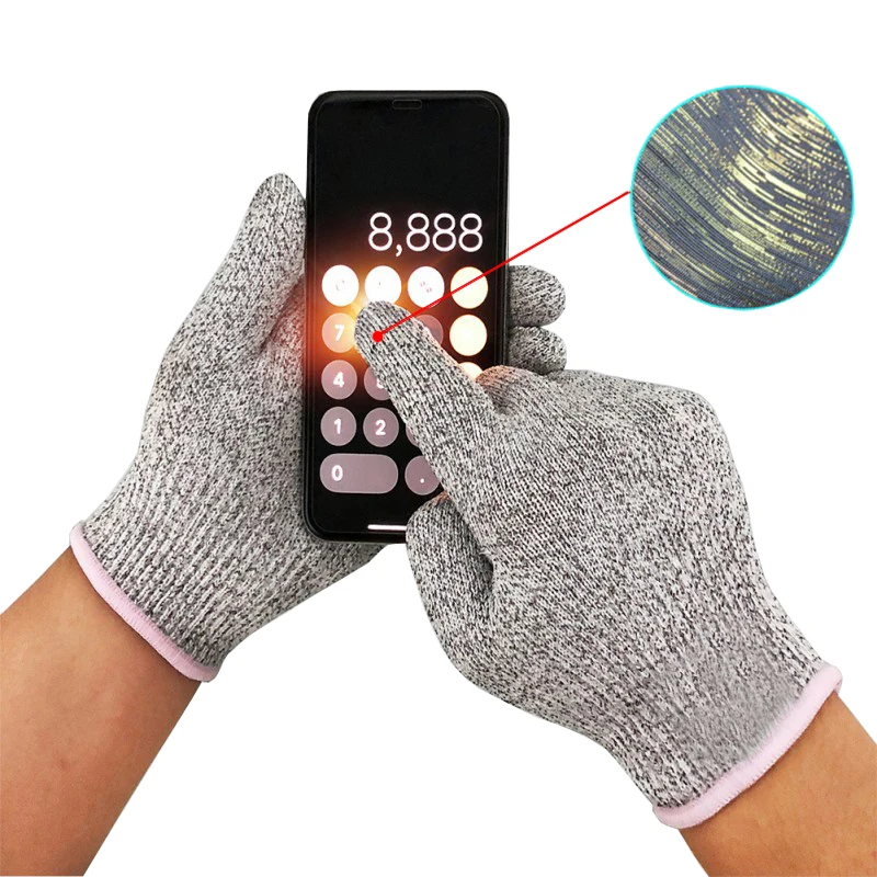 Защитные перчатки для защиты от нарезания с сенсорным экраном, защитные перчатки из нержавеющей стали