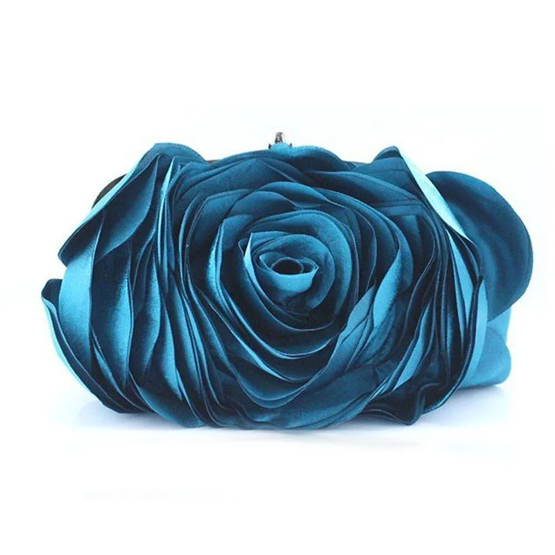 Винтажная женская вечерняя сумочка с цветочным принтом, женская модная сумочка на цепочке с розами, клатч для свадебной вечеринки, маленький кошелек bolso XA140H - Цвет: lake blue