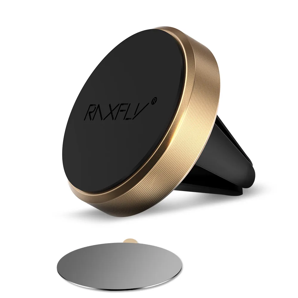 Gold NEW Raxfly автомобильный держатель телефона для iPhone 6 6 S 7 Plus для Samsung Galaxy Xiaomi HTC Air Vent Магнитная адсорбции мини-автомобильный держатель держатель для телефона в машину - Цвет: Gold