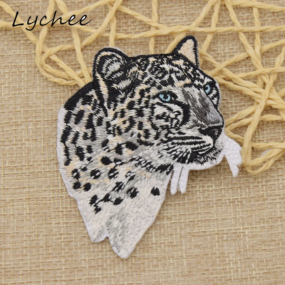 

Lychee Animals Head Patches Embroidered Wildlife Tiger Lion Leopard Wolf DIY Sewing Iron-on Patches With Adhesive