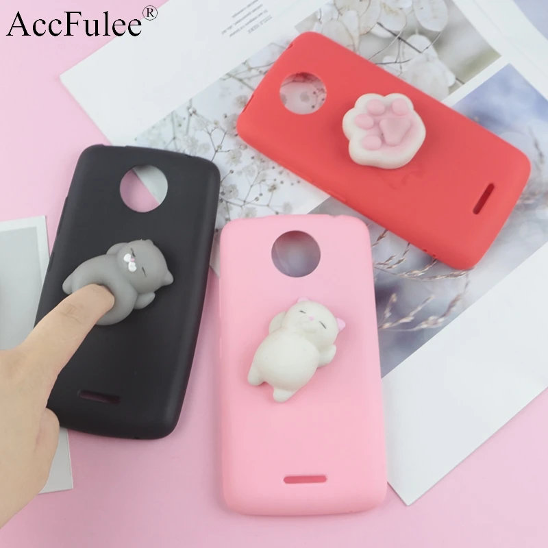 

Cute Toys Squishy Case For Moto C Plus Funny Cat Cases For Motorola Moto C Plus XT1723 XT1724 XT1725 5.0" Phone Bags Cover