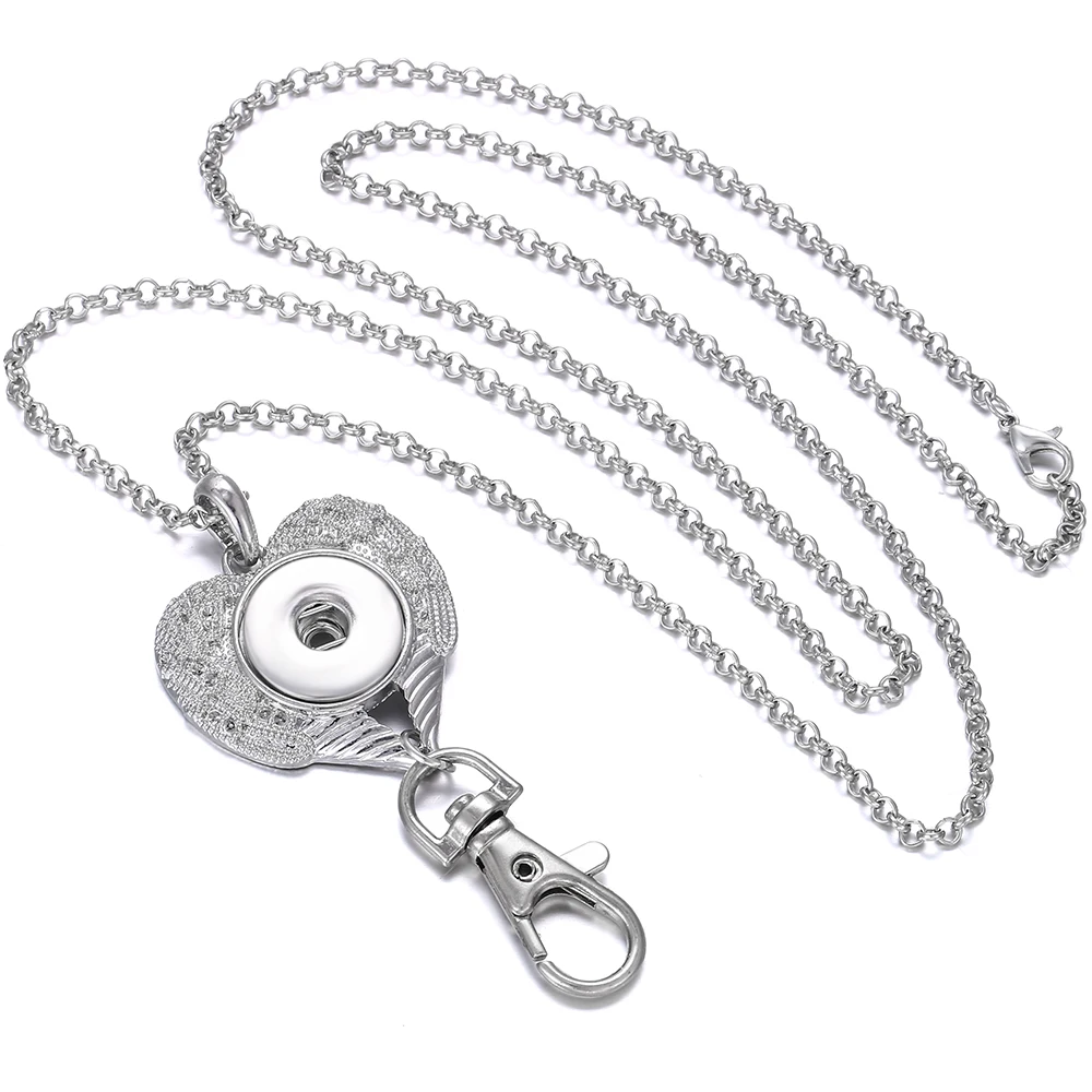 Оснастки ювелирные изделия хрустальное сердечко любовь ожерелье с кнопкой ошейник 18 мм Кнопка брелок шнур подарок на день Святого Валентина