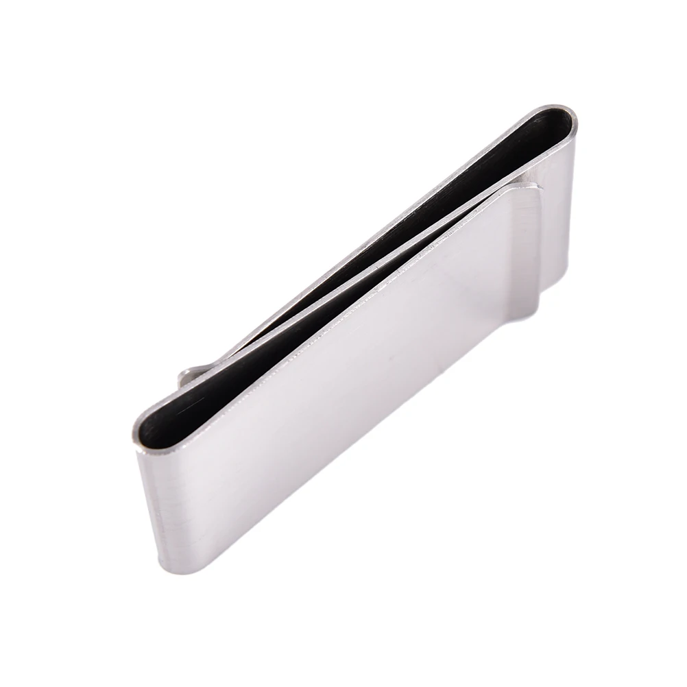 1PCS Silver Stainless Steel Slim Double Sided Men Women Money Clip Wallet Metal Credit Card Money Holder Steel Clip Clamp metal money clip,credit card holder