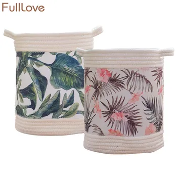 

30*31cm Patchwork Storage Basket Fabric Leaves Floral Printed Clothes Organizer Basket for Toys 2018 New Folding Laundry Basket