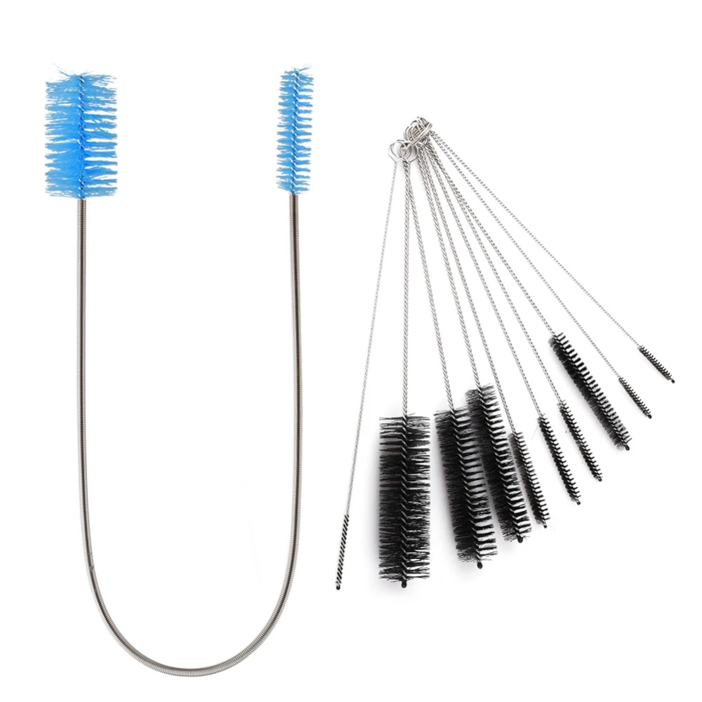11Pcs Cleaning Brushes Flexible Sink Overflow Drain Unblocker Steel